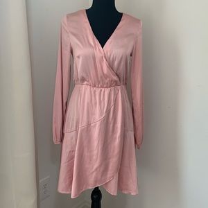 Nasty Gal pink faux wrap dress. Size 2
